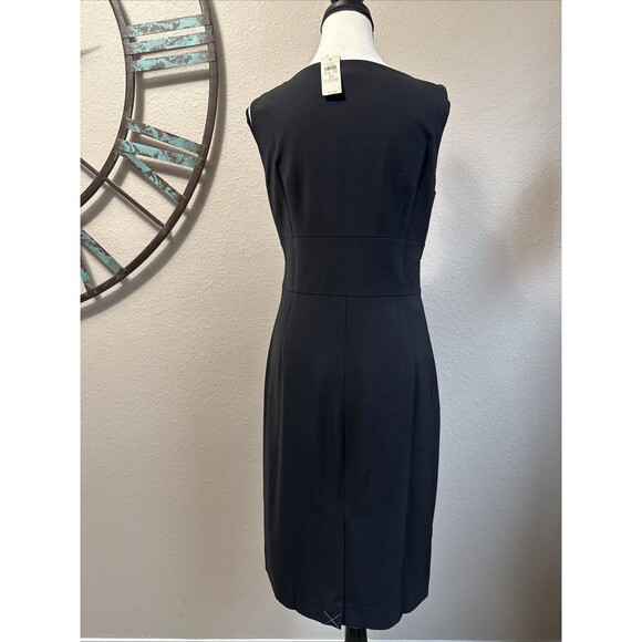 Ann Taylor Dress Black Sleeveless Lined V-Neck Sheath Size 10 NWT $158 - Picture 2 of 5